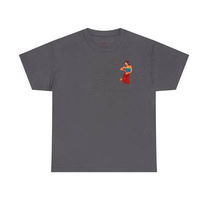 Unisex Heavy Cotton Tee - Motiv: Front, Lea, H 13cm, Neck Label