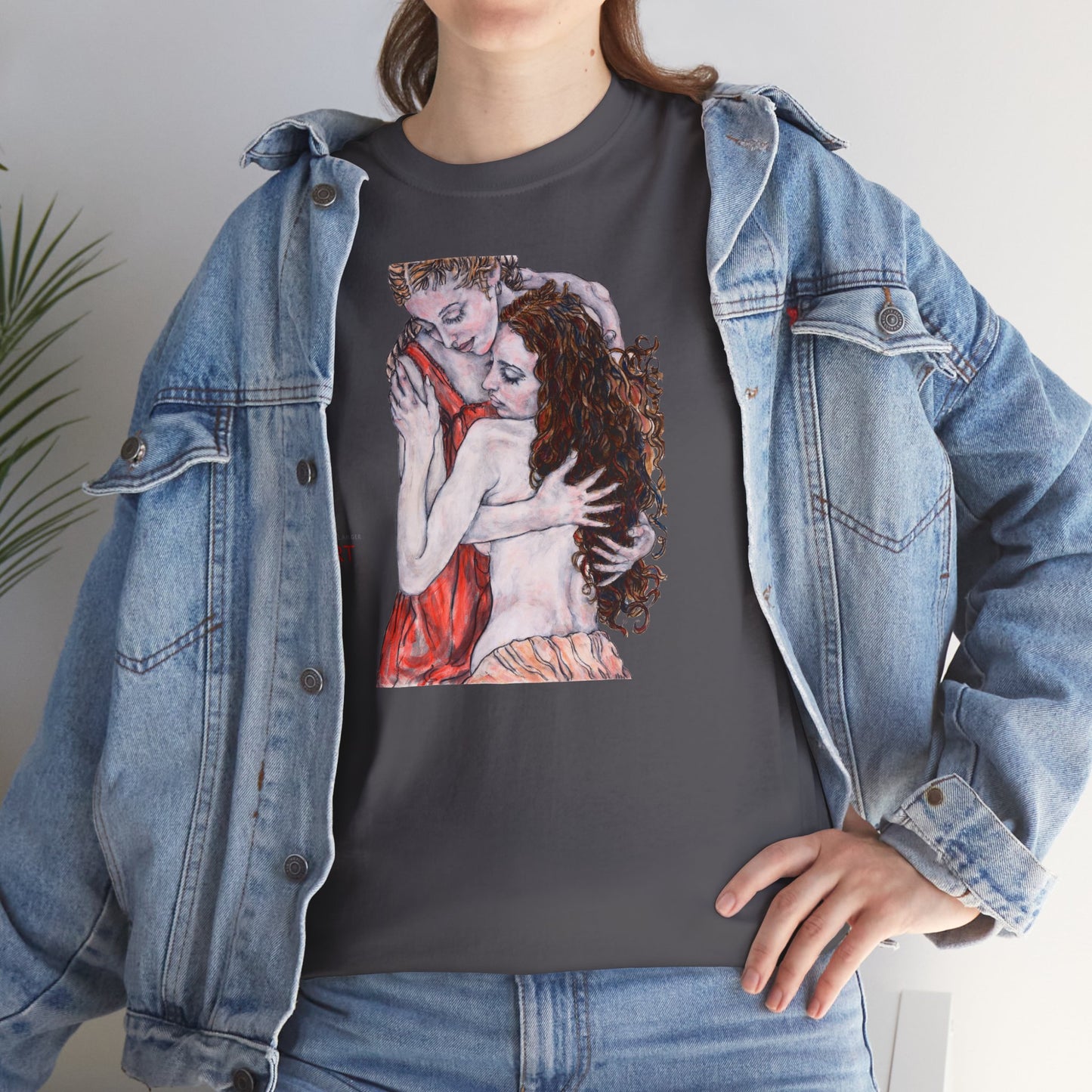 Unisex Heavy Cotton Tee - Mutter und Tochter - Motiv: Front  Bei dir,   H 30 cm