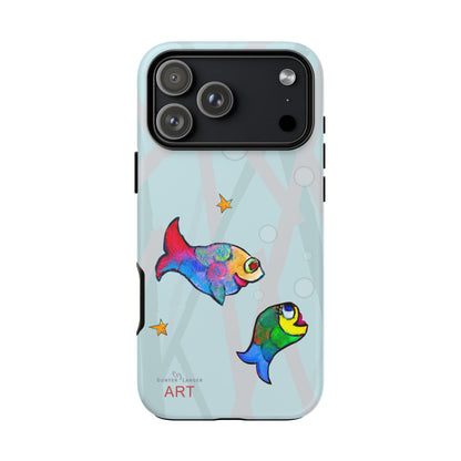 Tough Cases - iPhone - Motiv: "Fische", Mikado blau
