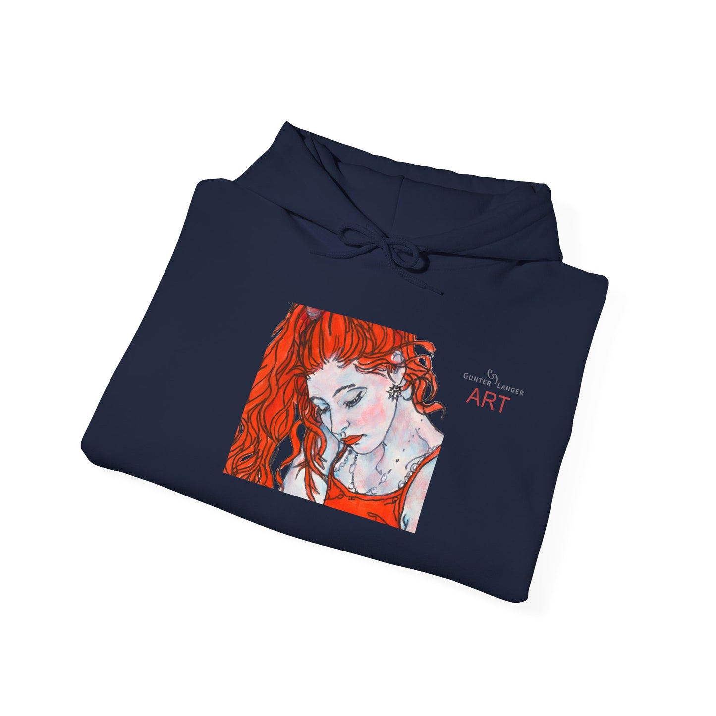 Unisex Heavy Blend™ Hooded Sweatshirt - Motiv: Front Julia (klein 16,5 cm) & Rückseite Julia, H 43 cm
