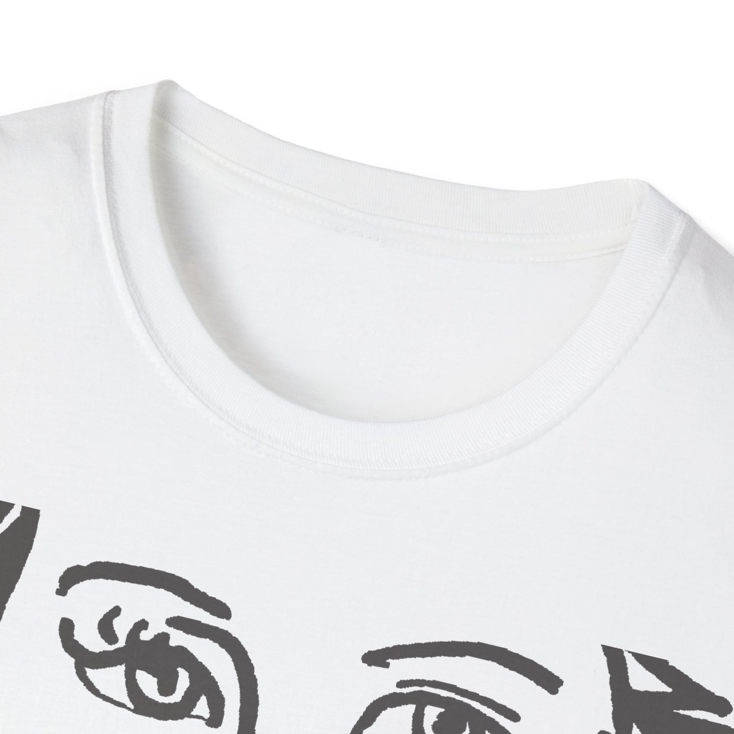 Unisex Softstyle T-Shirt - Motiv: Front Lars, H22,7 cm (Ausschnitt) & Rückseite Lars, H 49 cm (grau)