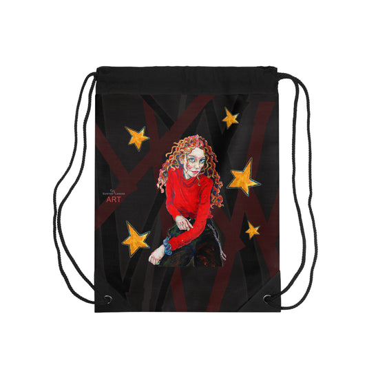 Drawstring Bag - Motiv: Vorderseite Franciska und Rückseite, Christina, Mikado sw