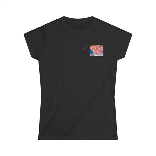 Women's Softstyle Tee - Motiv: Front,  Alva, H 6,5 cm