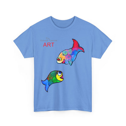 Unisex Heavy Cotton Tee - Motiv: Front Zwei Fische zueinander