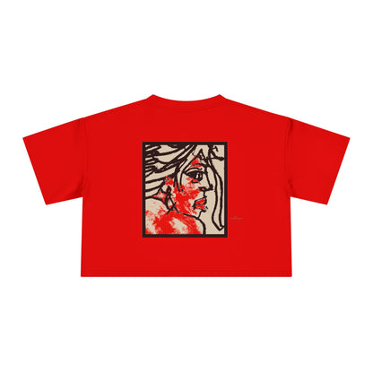 Women's Crop Tee  - Motiv: Front Ria (Ausschnitt H 13,5 cm), & Rückseite Ria, H 24,8 cm