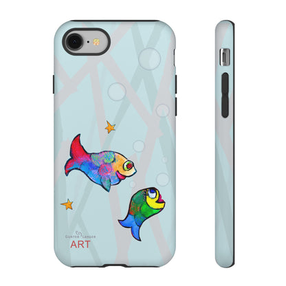 Tough Cases - iPhone - Motiv: "Fische", Mikado blau