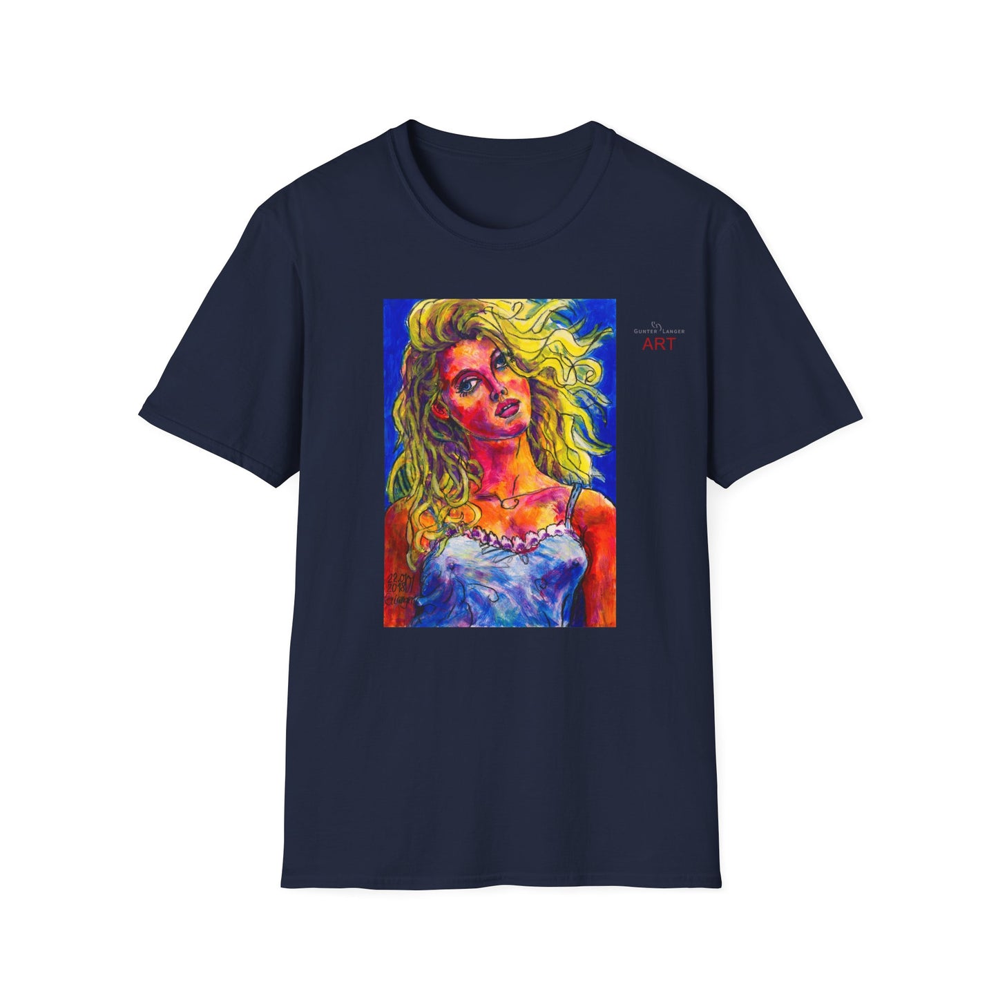 Unisex Softstyle T-Shirt - Motiv: Front Mascha,  H 33cm Korr2 sw