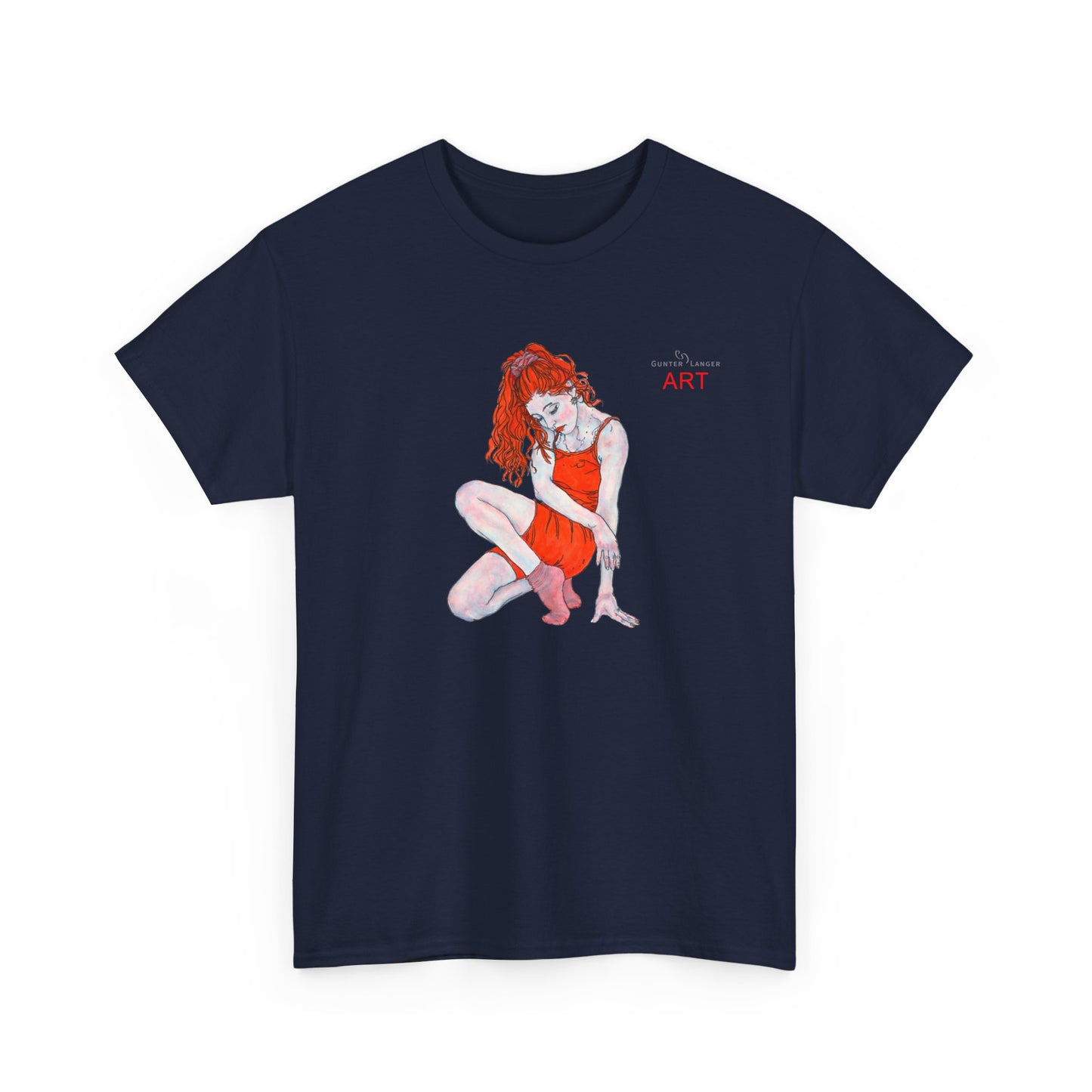 Unisex Heavy Cotton Tee - Motiv:  Front Julia, H25 cm & Rückseite Julia, H 49 cm