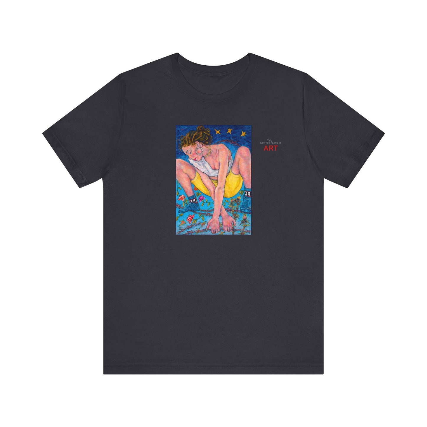 Unisex Jersey Short Sleeve Tee - Motiv: Front Alva, H 26 cm & Rückseite Alva, H 41 cm