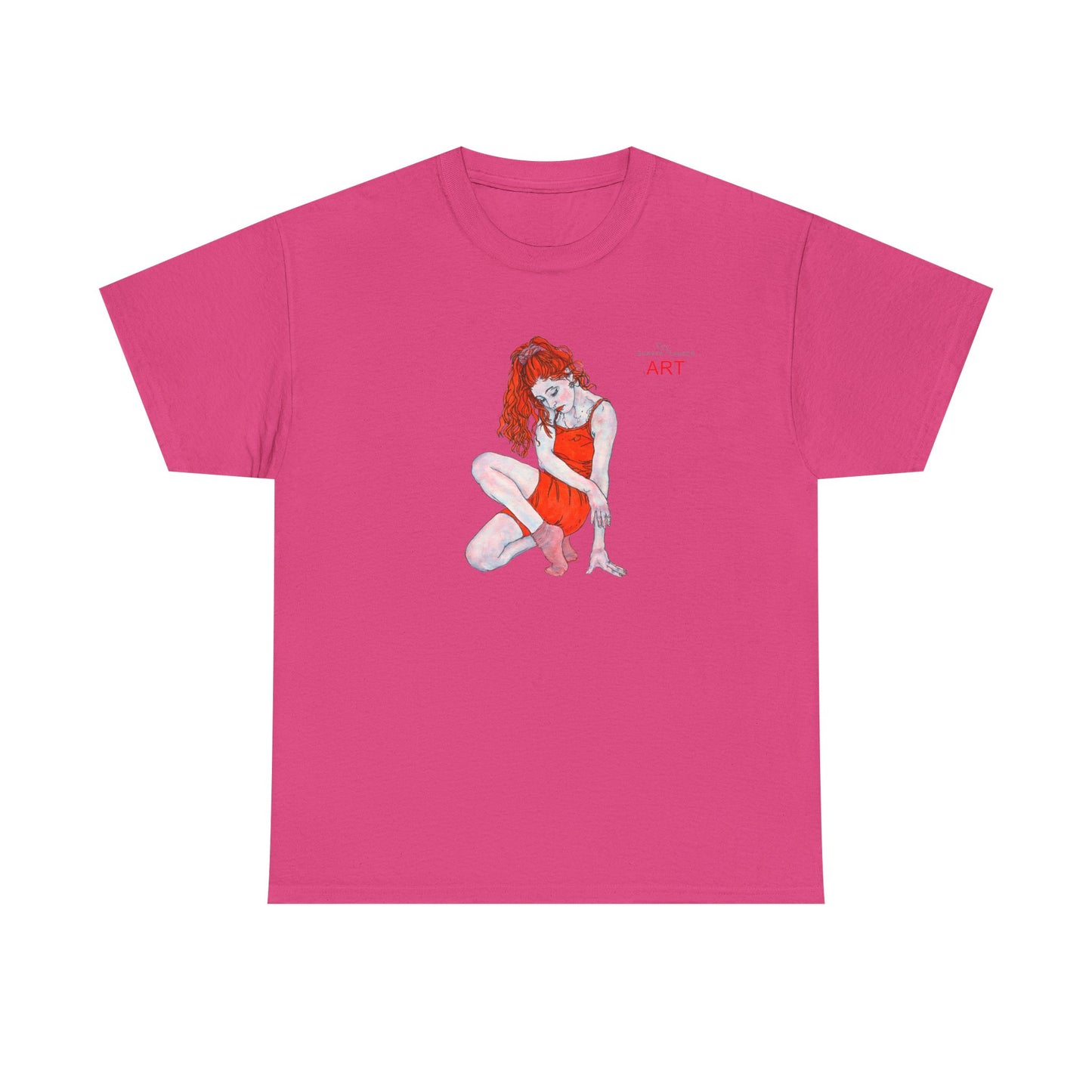 Unisex Heavy Cotton Tee - Motiv:  Front Julia, H25 cm & Rückseite Julia, H 49 cm