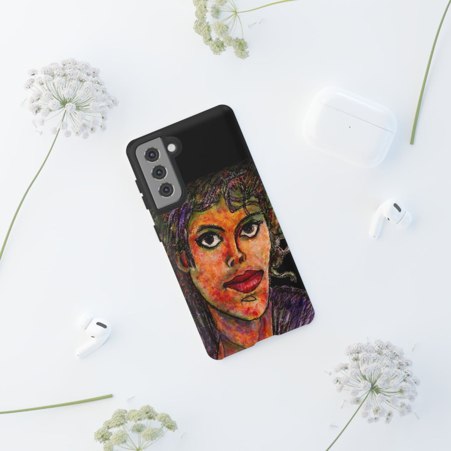 Tough Cases - Google Pixel - Samsung Galaxy - Motiv: MJ, Schwarz