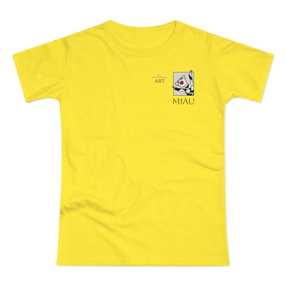 Single Jersey Women's T-shirt - hell - Motiv: Miau, H 7 cm