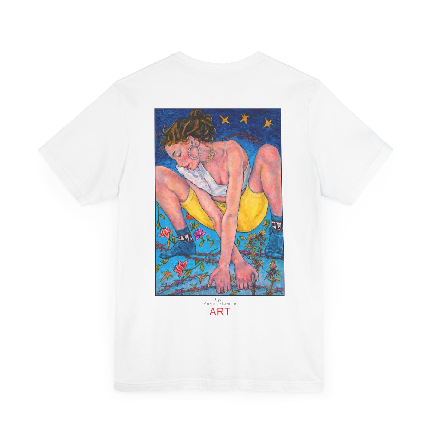 Unisex Jersey Short Sleeve Tee - Motiv: Front Alva, H 26 cm & Rückseite Alva, H 41 cm