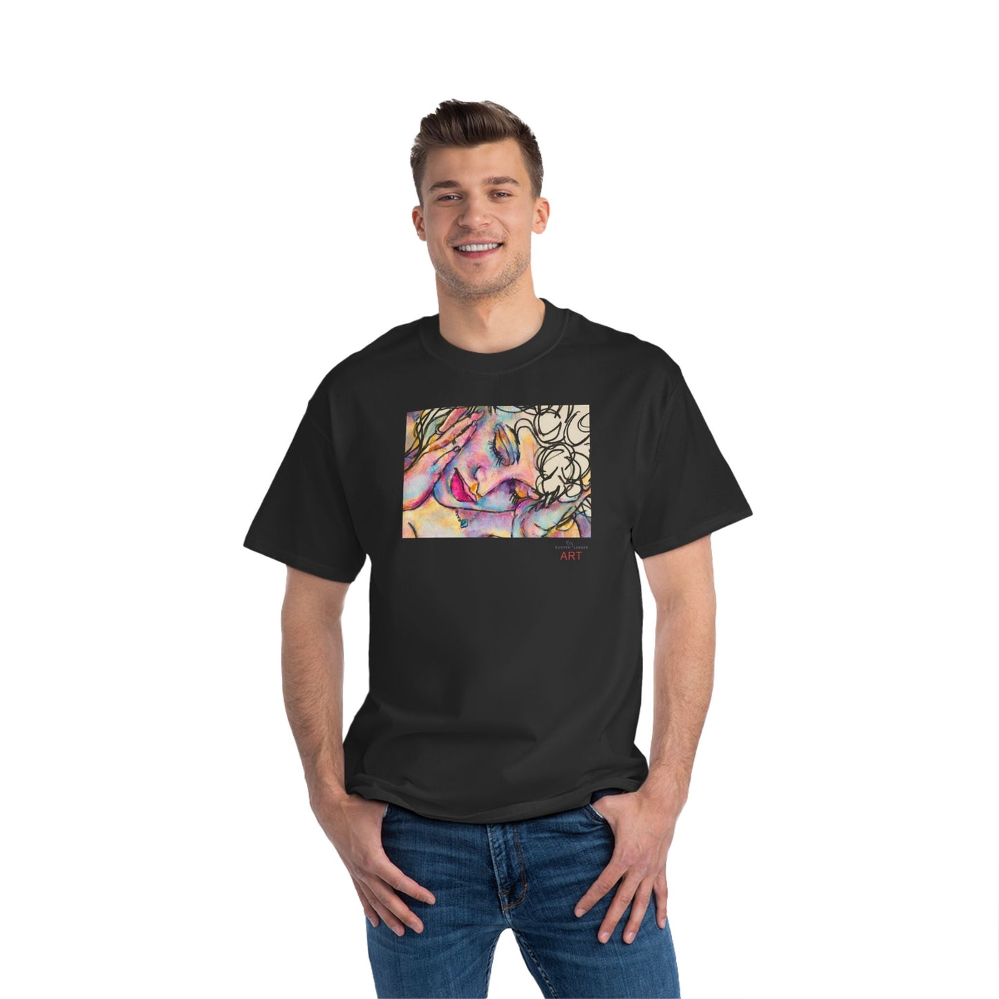 Beefy-T®  Short-Sleeve T-Shirt - Motiv: Front Mara, H 20 cm & Rückseite Mara, H 26 cm