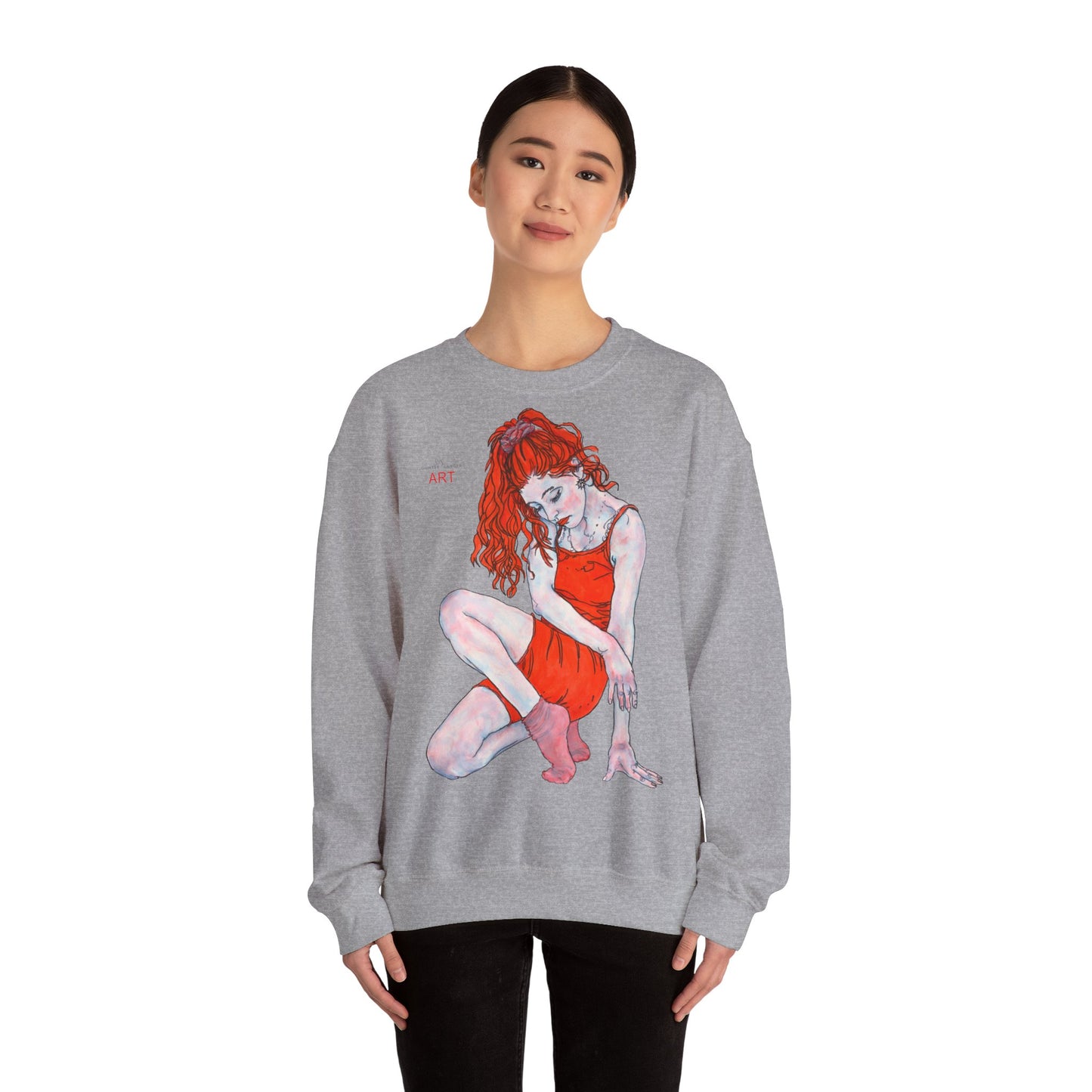 Unisex Heavy Blend™ Crewneck Sweatshirt - Motiv: Front Julia & Rückseite Julia
