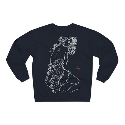 Unisex Crew Neck Sweatshirt (EU) - Motiv: Front Giselle, H 49 cm & Rückseite Giselle,  H 49 cm (weiß)