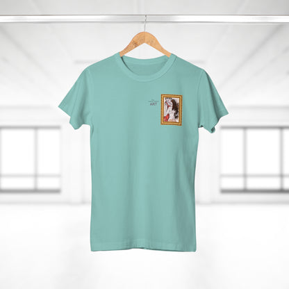 Single Jersey Women's T-shirt - hell - Motiv: Bei dir, H 11 cm