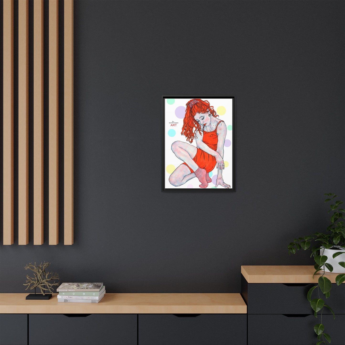Matte Canvas, Framed (Multi-color) - Motiv:  Julia, Farbkreise, Format klein H 30,5 bis 76,2 cm