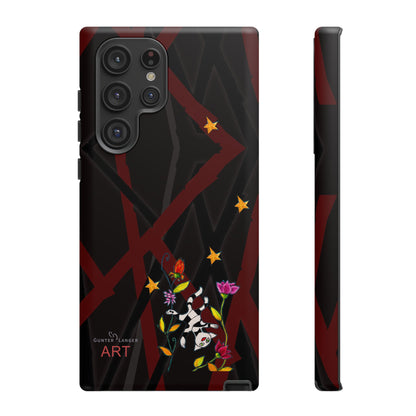 Tough Cases - Google Pixel - Samsung Galaxy - Motiv: Katze schwebt und Ranken, H 5,26 cm, Mikado3