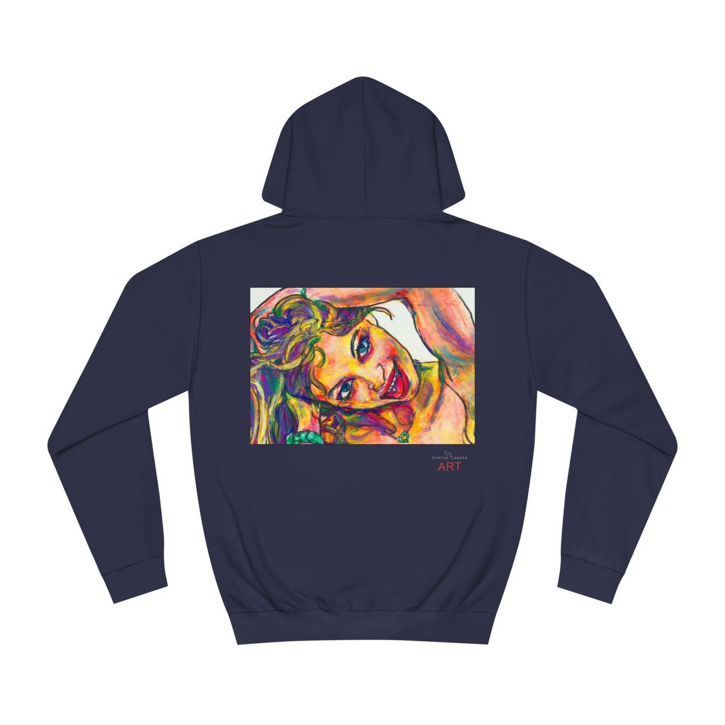 Unisex College Hoodie - Motiv: Frontseite Emma, H24 cm & Rückseite Emma, H28 cm