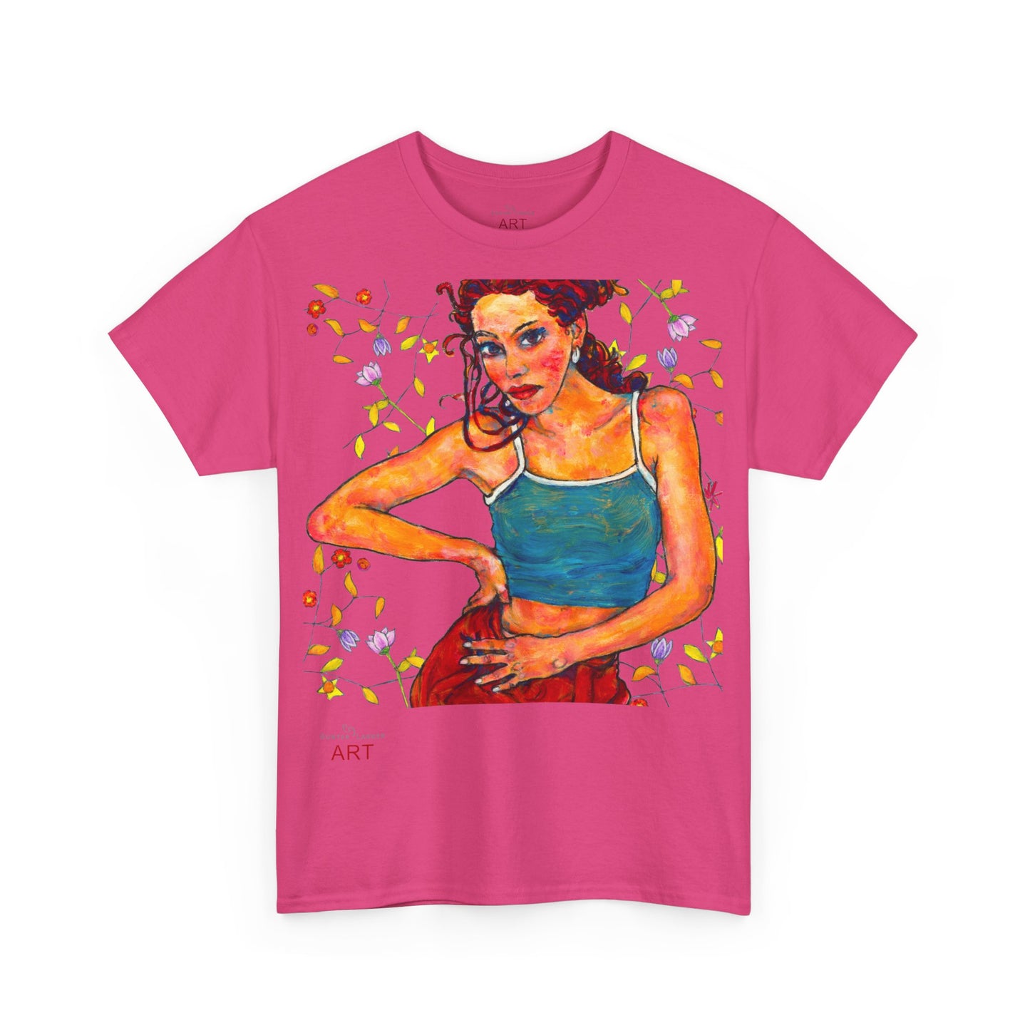 Unisex Heavy Cotton Tee - Motiv: Lea A02, Ranken, 40,45 cm, Neck Label