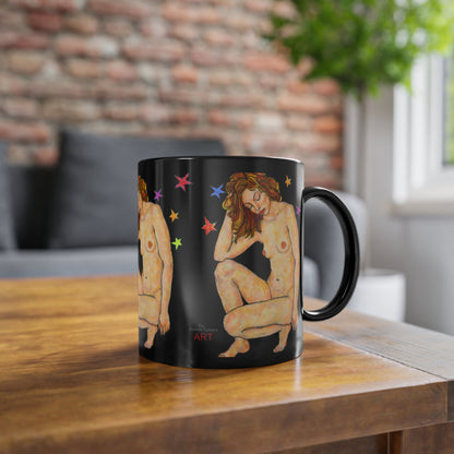 Black Coffee Cup, 11oz - Motiv: Aphrodite, Schwarz