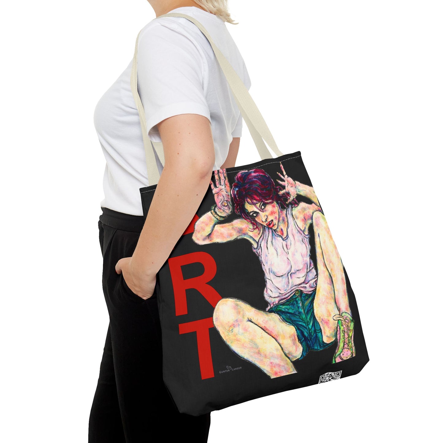 Tote Bag (AOP) - Motiv: Siegesgöttin, Schwarz