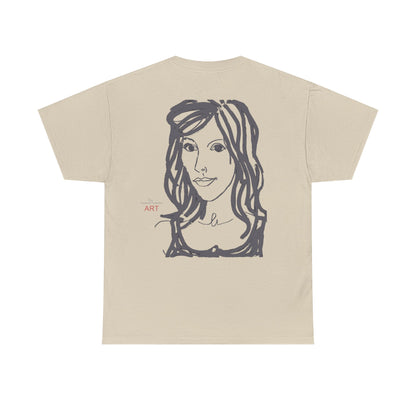 Unisex Heavy Cotton Tee - Motiv:  Front Esther ( grau, klein) & Rückseite Esther (grau), Neck Label