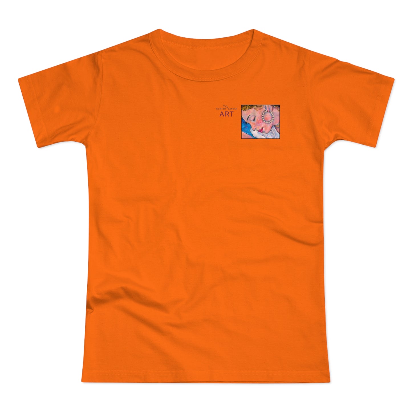 Single Jersey Women's T-shirt - hell - Motiv: Alva, Ausschnitt, H 6,5 cm
