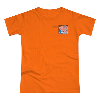 Single Jersey Women's T-shirt - hell - Motiv: Alva, Ausschnitt, H 6,5 cm