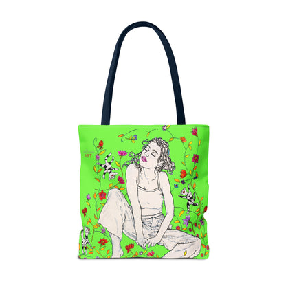 Tote Bag (AOP) - Motiv: Carolin sw auf grün