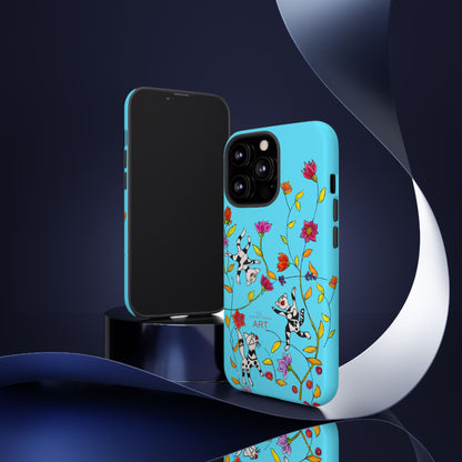 Tough Cases - iPhone - Motiv: Karierte Katzen, blau