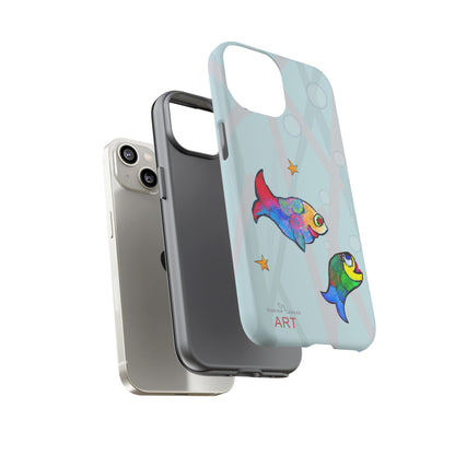 Tough Cases - iPhone - Motiv: "Fische", Mikado blau