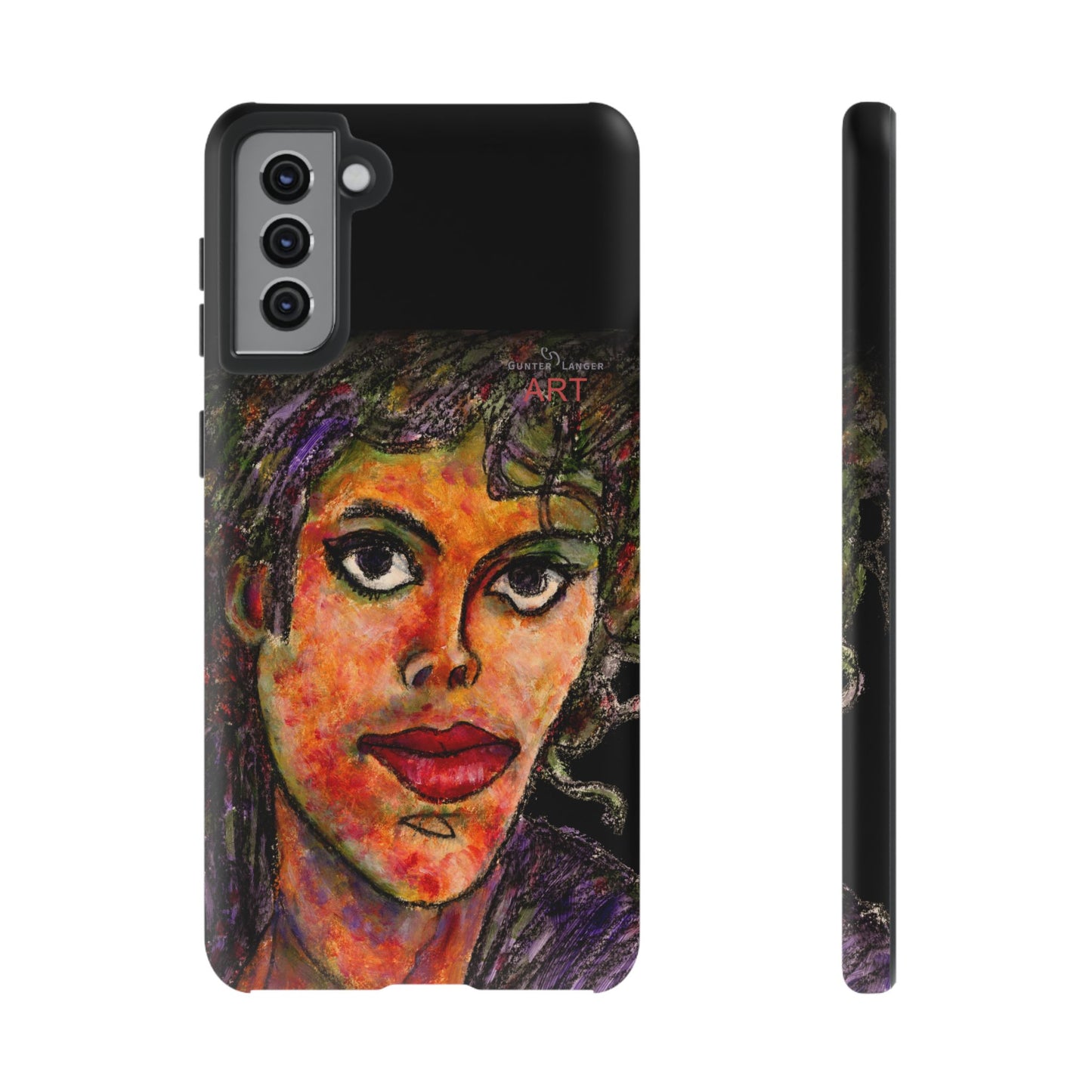 Tough Cases - Google Pixel - Samsung Galaxy - Motiv: MJ, Schwarz