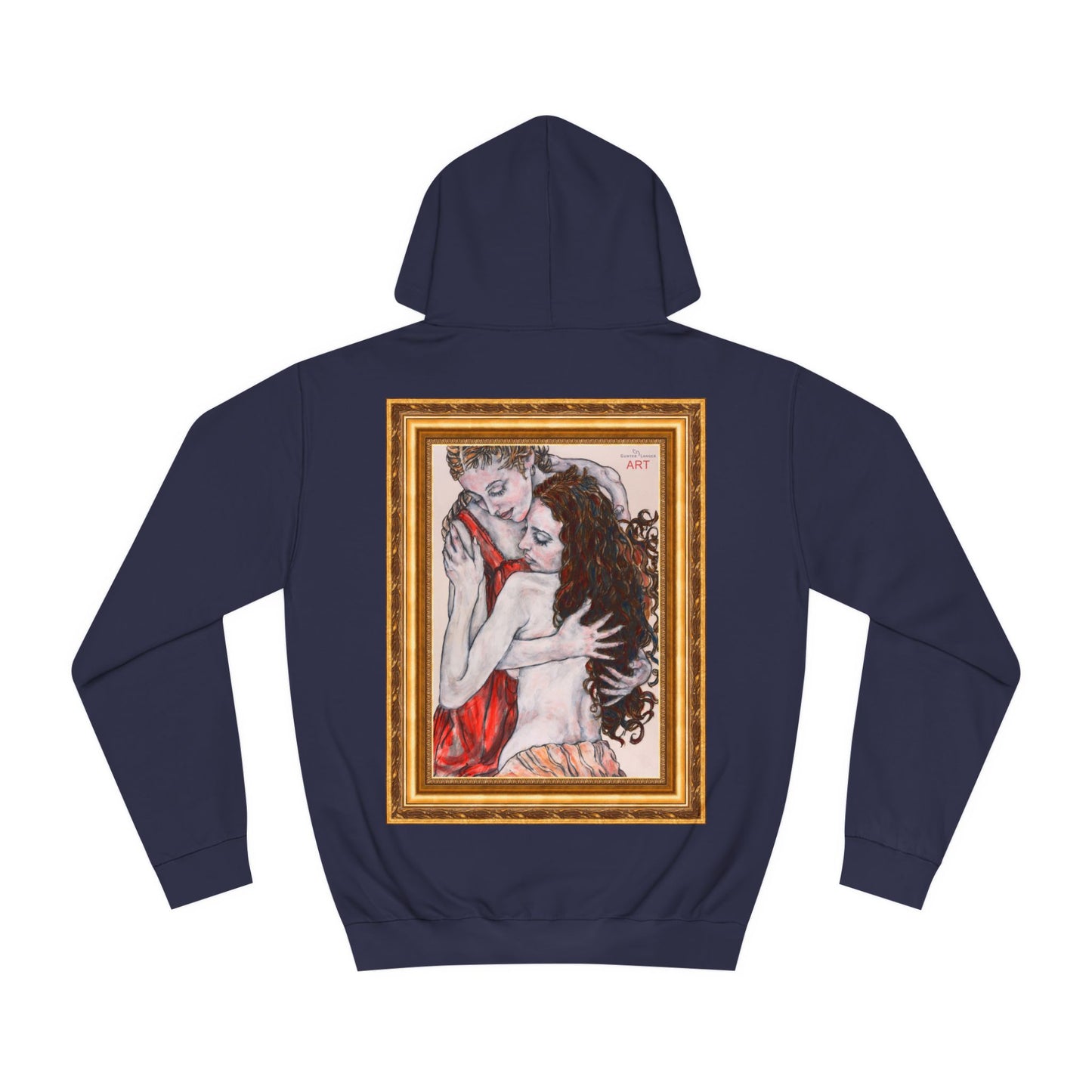 Unisex College Hoodie - Motiv: Front Bei dir & Rückseite Bei dir (gerahmt)