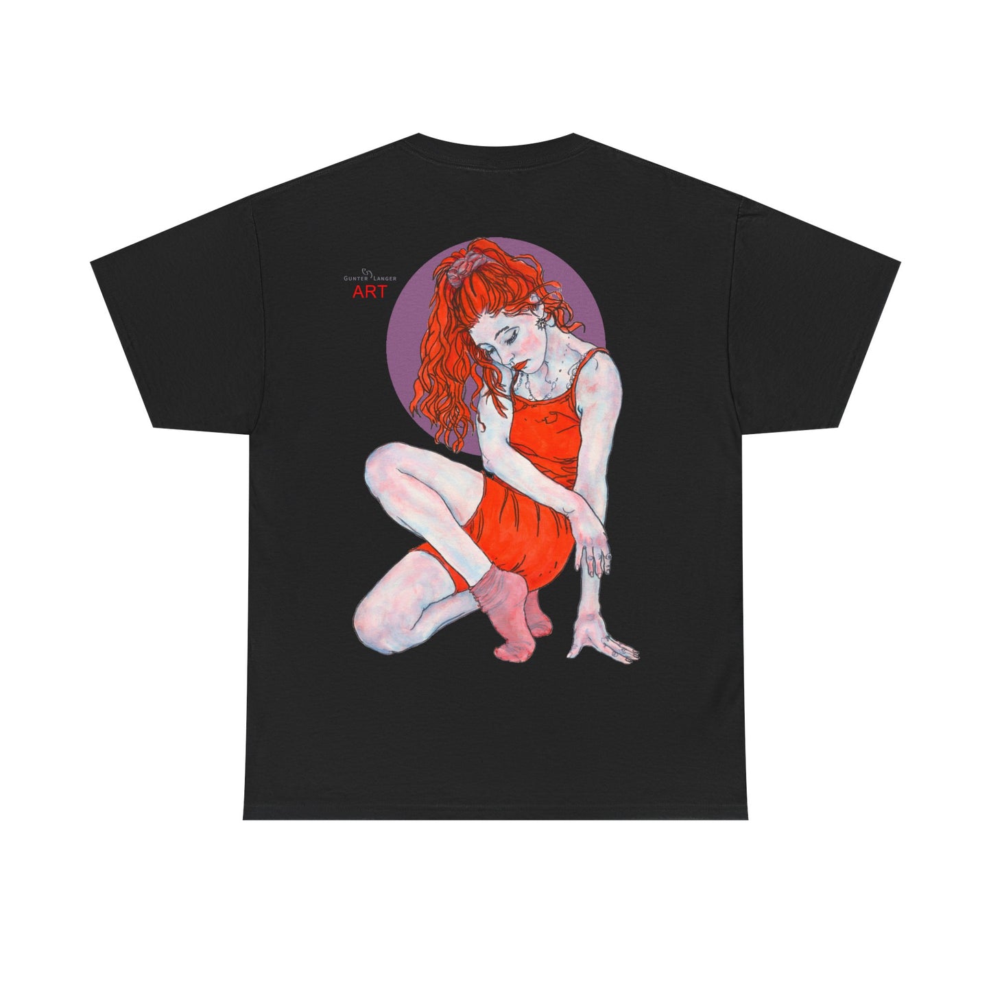 Unisex Heavy Cotton Tee - Motiv:  Front Julia, Ausschnitt & Rückseite Julia, H 49 cm, Aura, N-Label