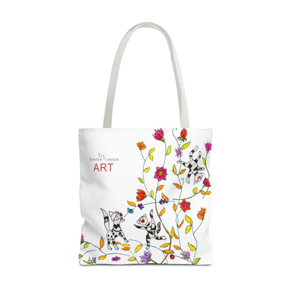 Tote Bag (AOP) - Motiv: Drei Karierte Katzen