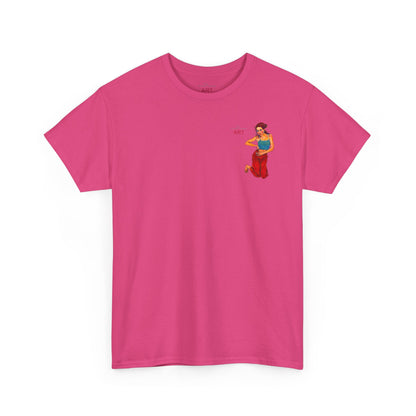 Unisex Heavy Cotton Tee - Motiv: Front, Lea, Ranken, H 13cm & Rückseite, Lea, Ranken, H 40,45 cm, Neck Label