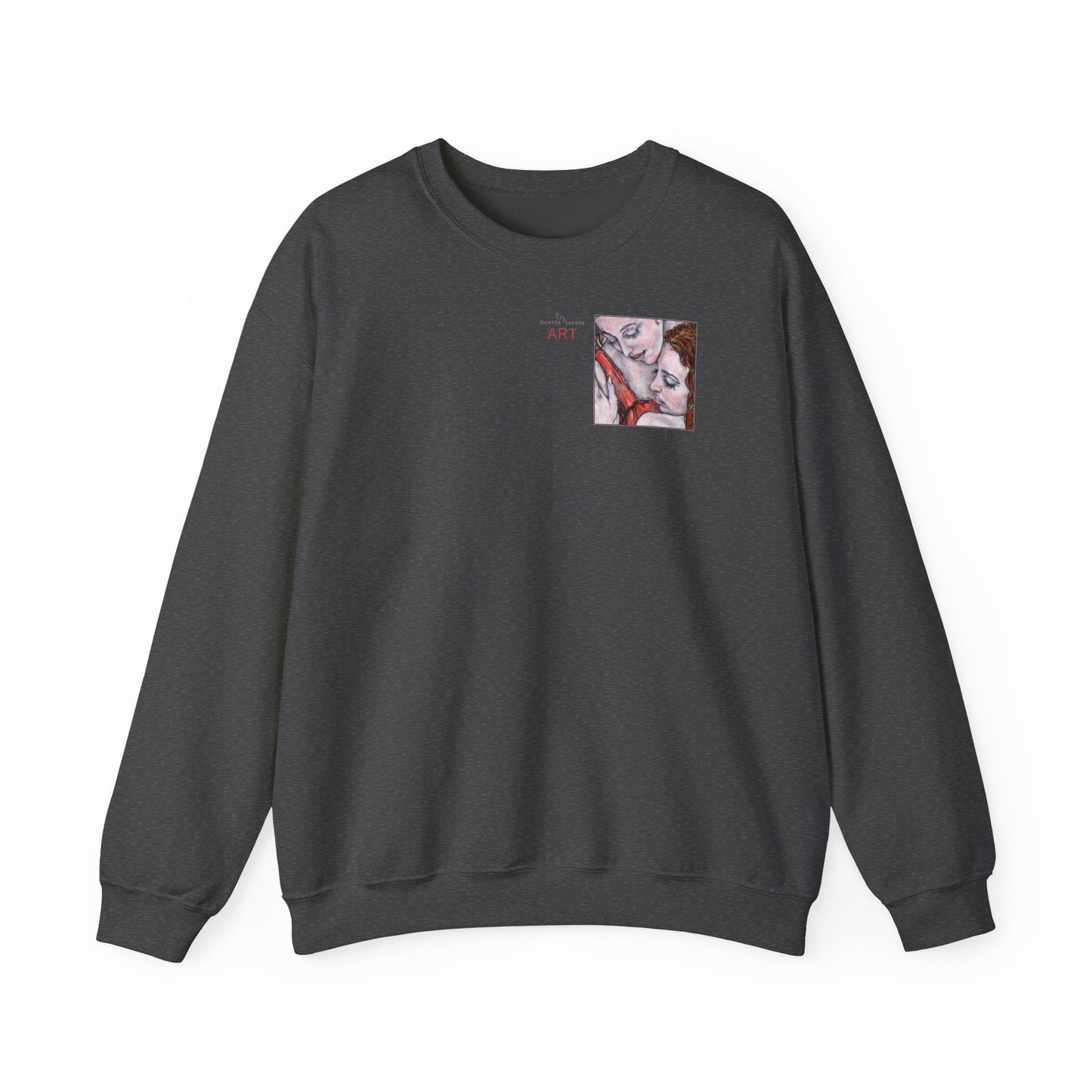 Unisex Heavy Blend™ Crewneck Sweatshirt - Motiv: Front Bei dir (Ausschnitt) & Rückseite Bei dir H 43 cm