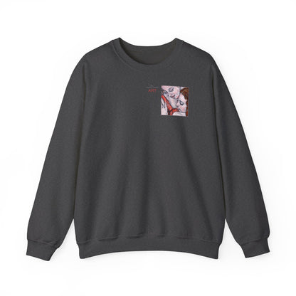 Unisex Heavy Blend™ Crewneck Sweatshirt - Motiv: Front Bei dir (Ausschnitt) & Rückseite Bei dir H 43 cm