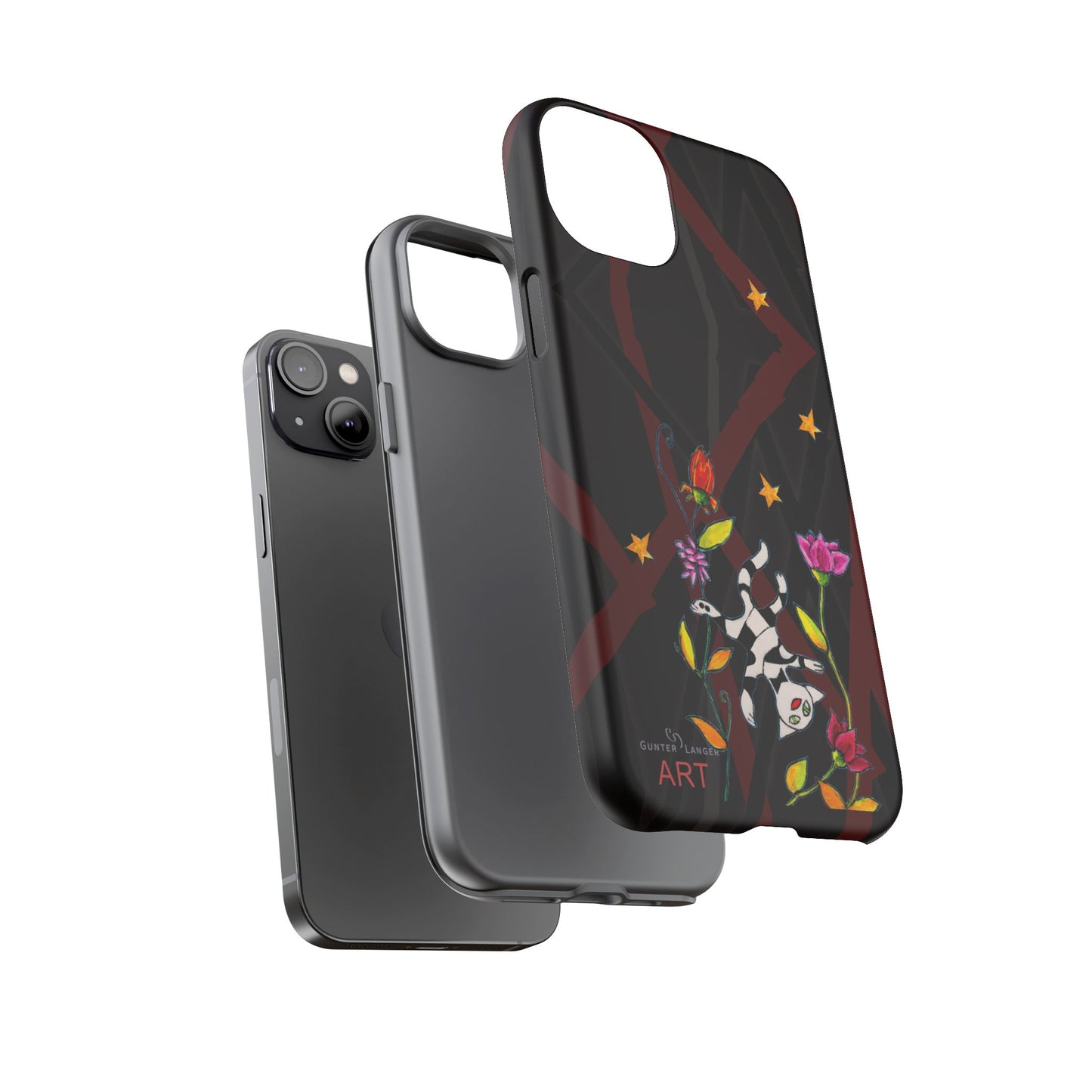 Tough Cases - iPhone - Motiv: Katze schwebt und Ranken, H 7,73 cm, Mikado3