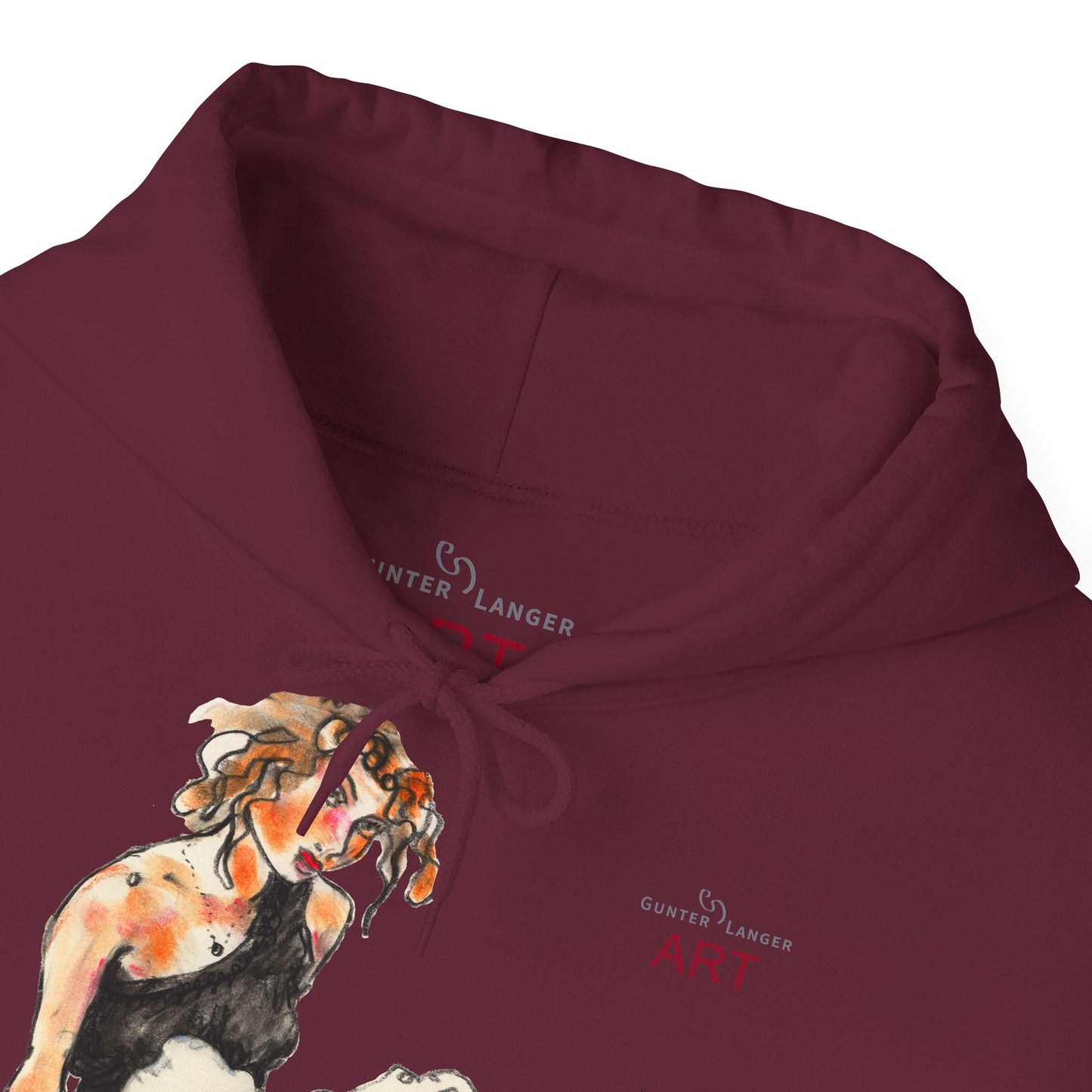 Unisex Heavy Blend™ Hooded Sweatshirt - Motiv Frontseite "Rosa", H 28 cm & Rückseite "Rosa", H 34 cm
