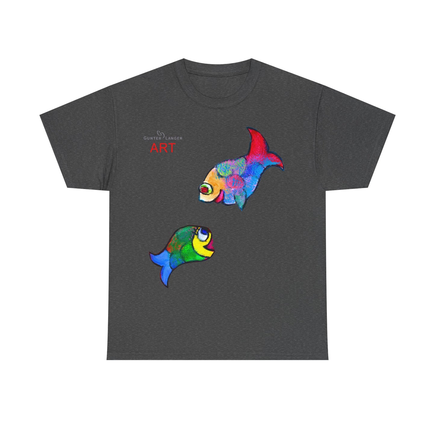 Unisex Heavy Cotton Tee - Motiv: Front Zwei Fische zueinander