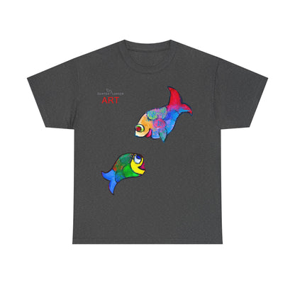 Unisex Heavy Cotton Tee - Motiv: Front Zwei Fische zueinander