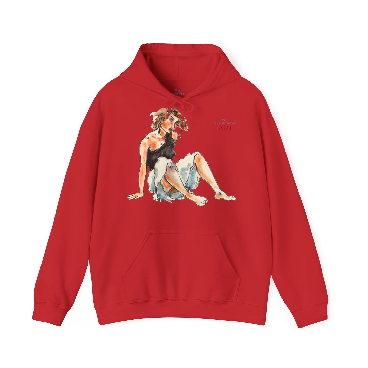 Unisex Heavy Blend™ Hooded Sweatshirt - Motiv Frontseite "Rosa", H 28 cm & Rückseite "Rosa", H 34 cm