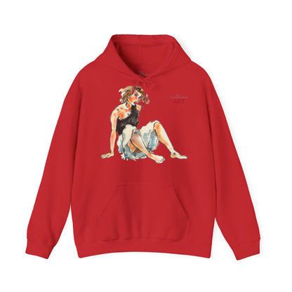 Unisex Heavy Blend™ Hooded Sweatshirt - Motiv Frontseite "Rosa", H 28 cm & Rückseite "Rosa", H 34 cm
