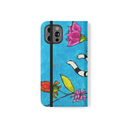 Flip Cases - Motiv: Gescheckte Katze schwebt