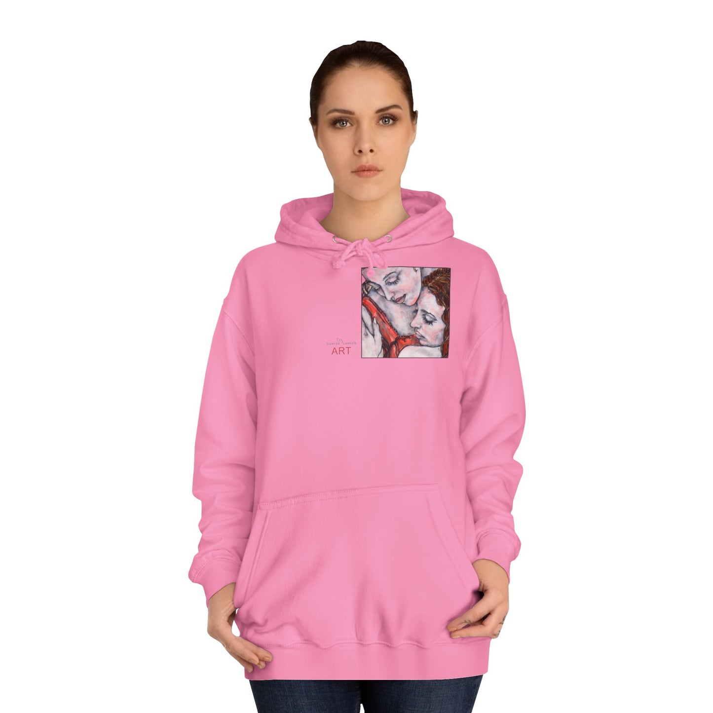 Unisex College Hoodie - Motiv: Front Bei dir & Rückseite Bei dir