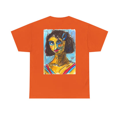 Unisex Heavy Cotton Tee - Motiv Augen & Frechdax, Neck Label