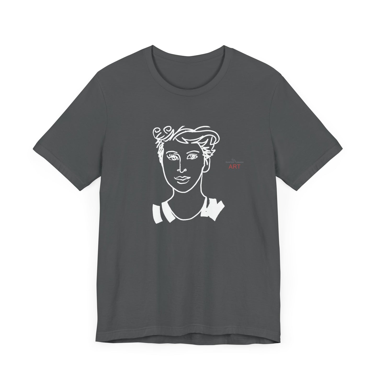 Unisex Jersey Short Sleeve Tee - Motiv: Front H 24,5 cm Lars.  & Rückseite Lars, H 38 cm (weiß)